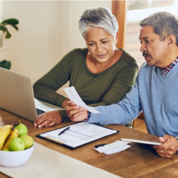 Couple planning retirement together