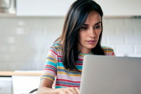 Woman on computer