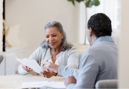 Financial advisor tells woman that she is of the age where an annuity makes sense.