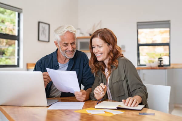 man and woman having a meeting