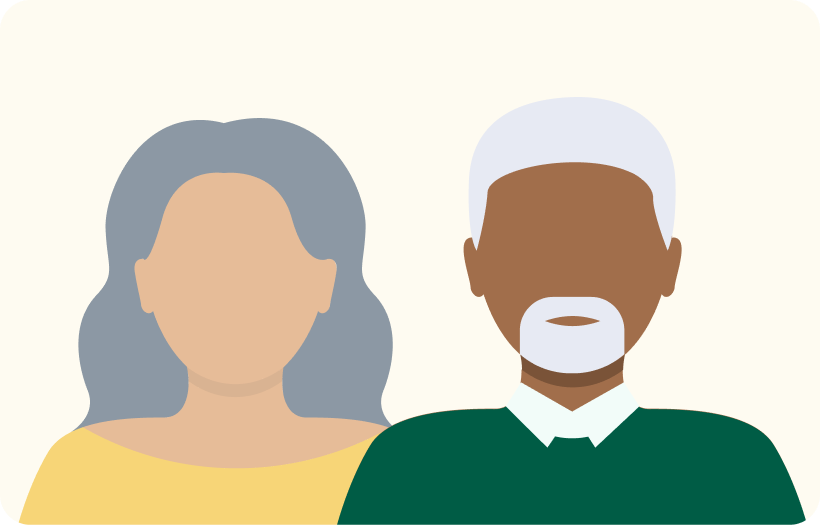 Vector image of Robert and Leslie, 70 year old male and female