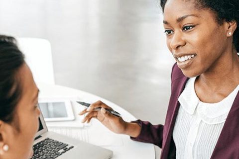 Woman meets with financial advisor